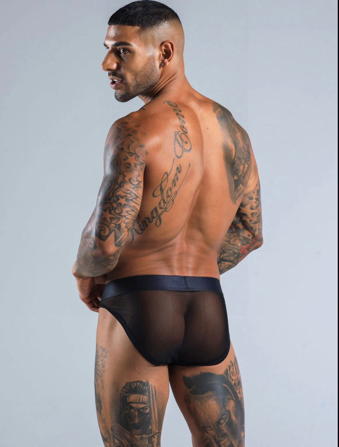 【BOX】Full mesh briefs-(black, white, pink edge)