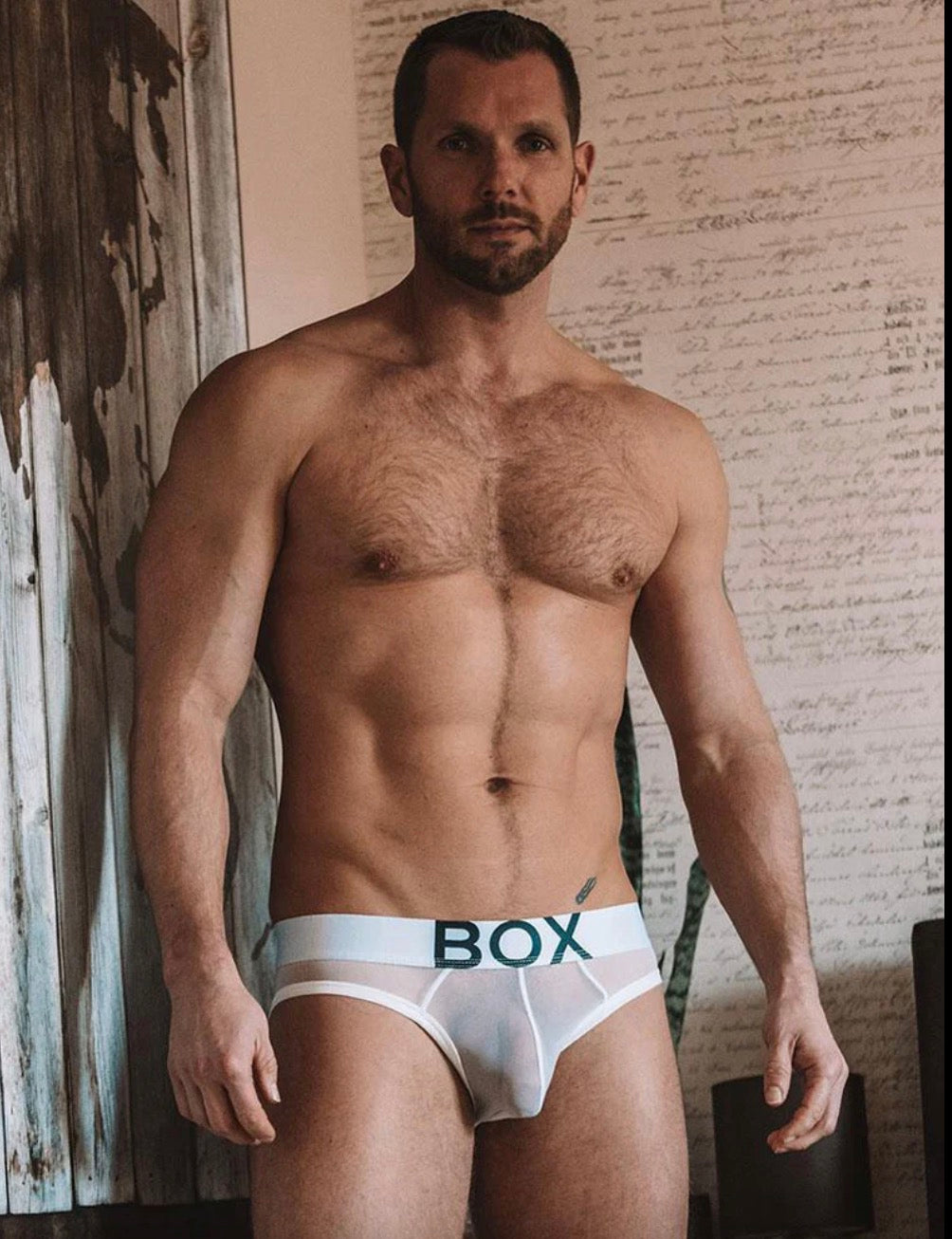 【BOX】Full mesh briefs-(black, white, pink edge)