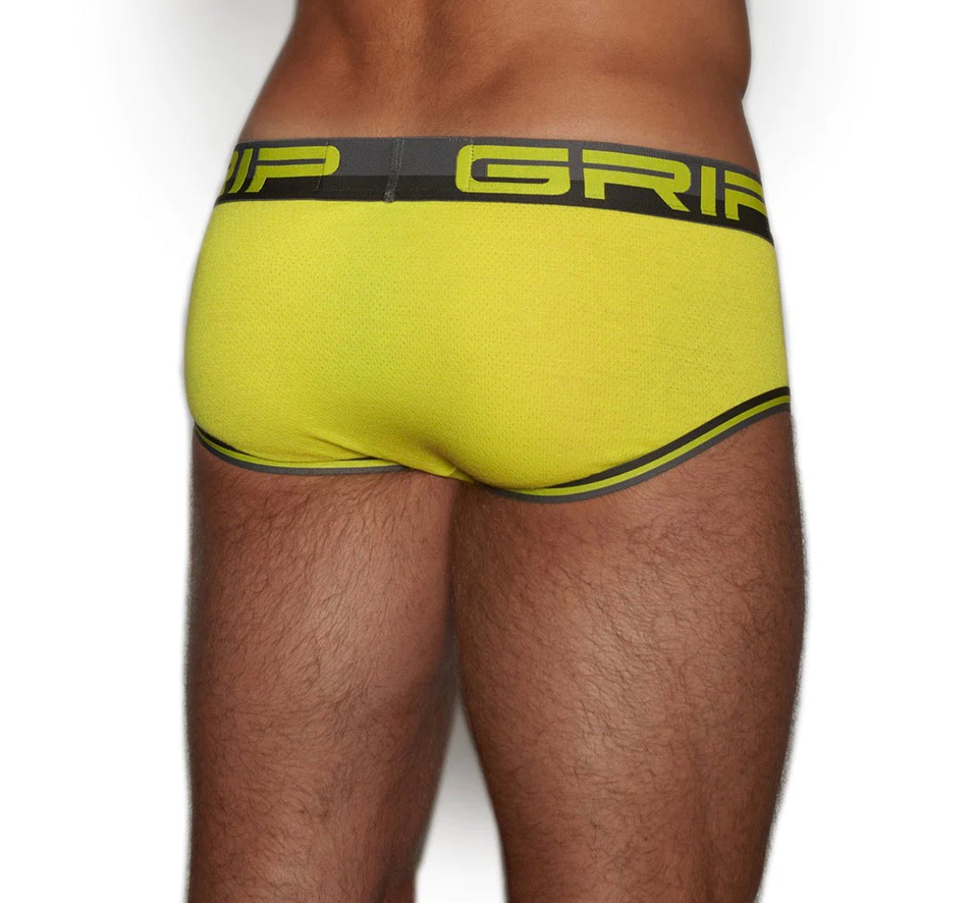 【C-IN2】Grap mesh midriff briefs- (orange, blue, yellow)