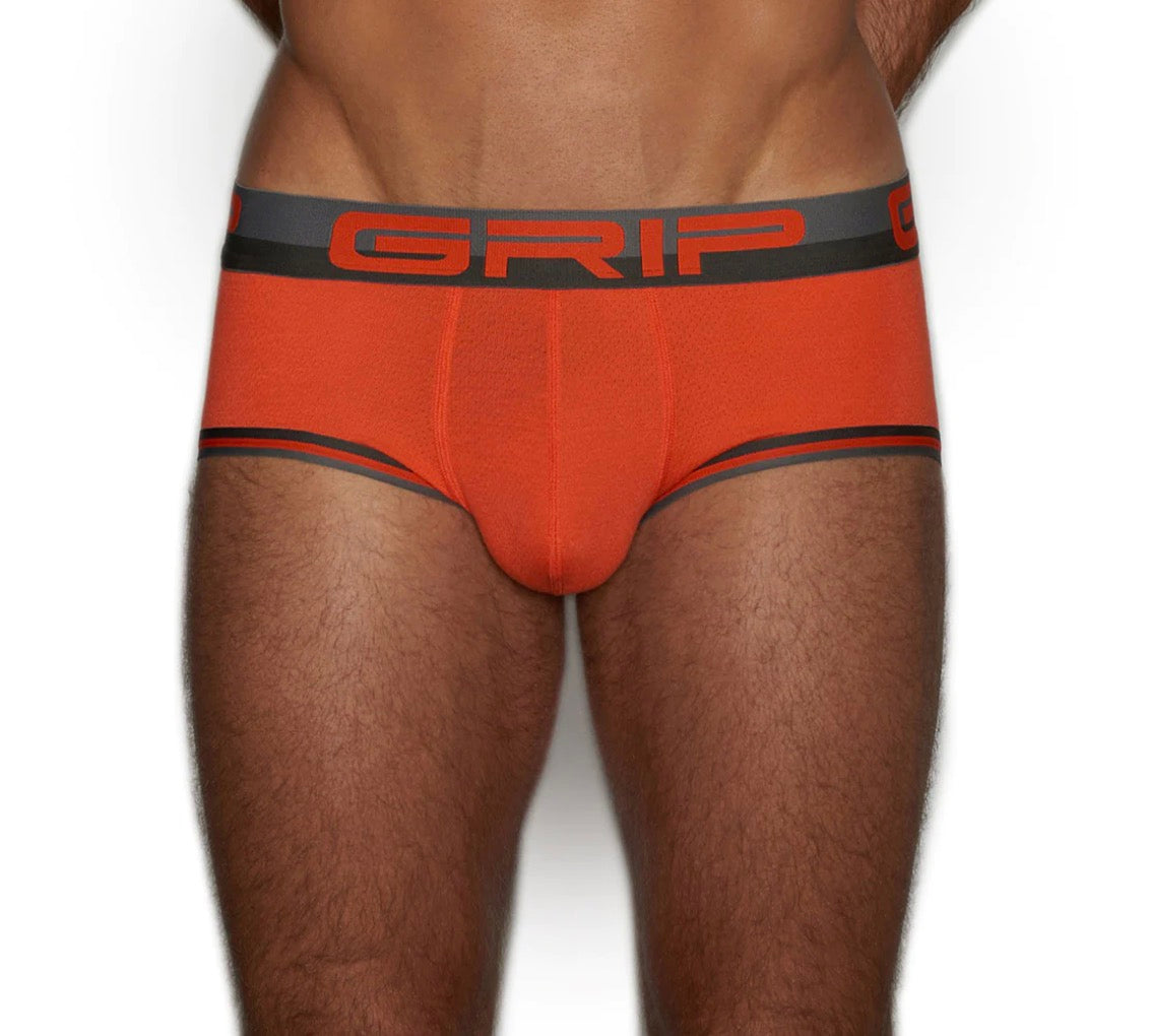 【C-IN2】Grap mesh midriff briefs- (orange, blue, yellow)