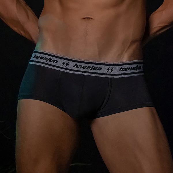 "HaveFun" American cotton boxer briefs (black, white, red)