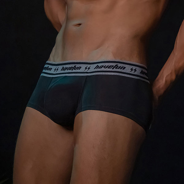 "HaveFun" American cotton boxer briefs (black, white, red)