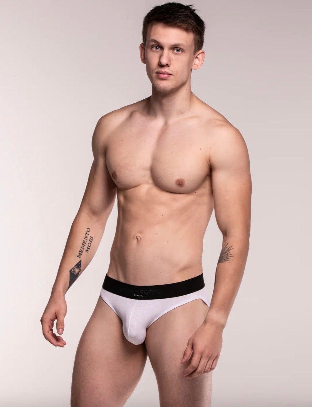 【BOX】Men’s Classic Ribbed Briefs – White 