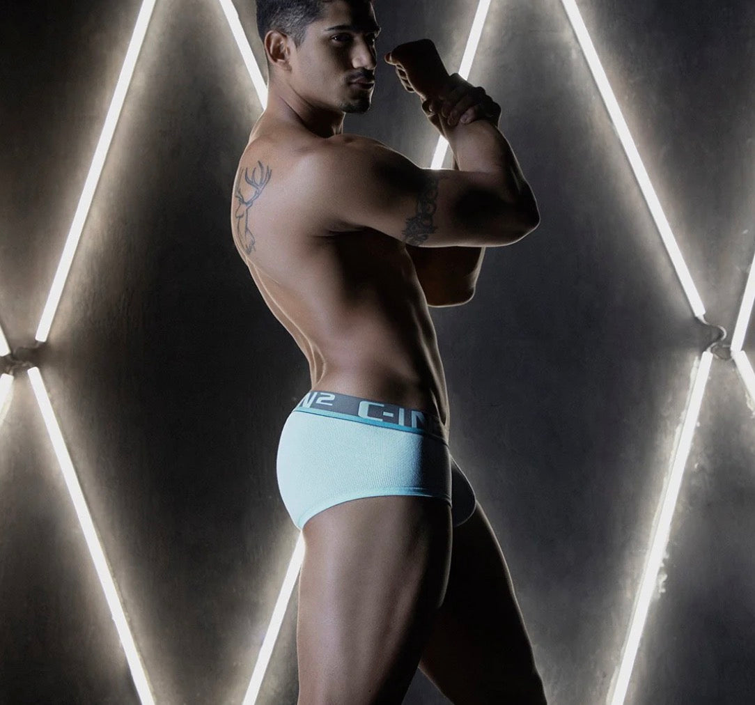 【C-IN2】C-Theory mid-waist briefs-(light blue, pink) 