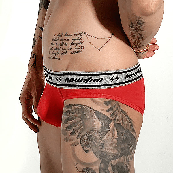 "HaveFun" American cotton briefs-[Classic] (Black, White, Red) 